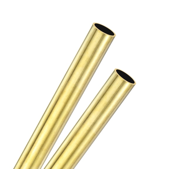 Uxcell 2-Pack 300mm Brass Round Tube, 13mm OD 1mm Wall Thickness H62 Brass Seamless Tubing Metal Straight Pipe [0.51x0.04x11.81IN]
