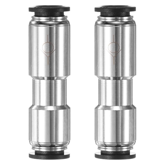 Uxcell 2-Pack 4/10" Push to Connect One Way Nickel Plated Brass & Plastic Check Valve for Air/Gas [Black]