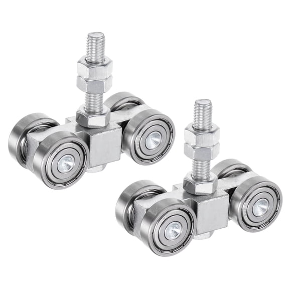 Uxcell 2 Pack 4 Wheel Trolley Assembly with Silent M10 Bolt and 3 Nuts, Steel Stable Welded Roller Trolley