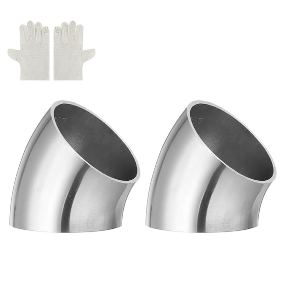 Uxcell 2 Pack 45 Degree Exhaust Elbow Pipe Kit 0.06" Thickness 2" OD