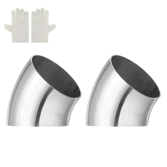 Uxcell 2 Pack 45 Degree Exhaust Elbow Pipe Kit 0.06" Thickness 2-3/8" OD