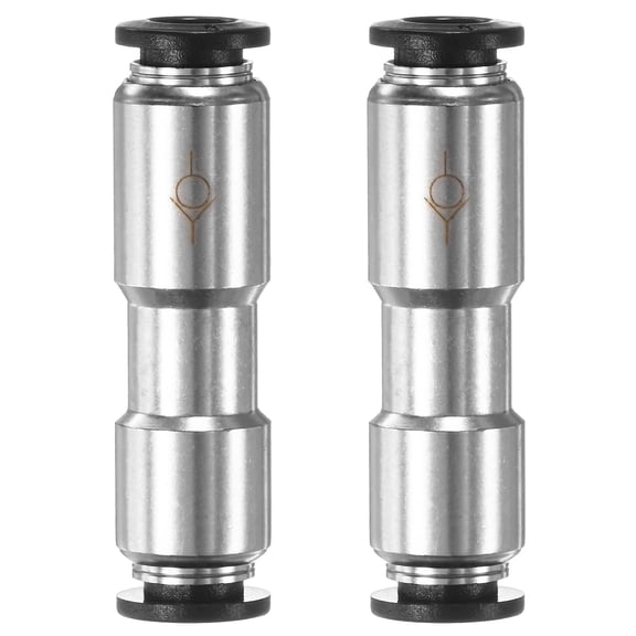 Uxcell 2-Pack 6/25" Push to Connect One Way Nickel Plated Brass & Plastic Check Valve for Air/Gas [Black]