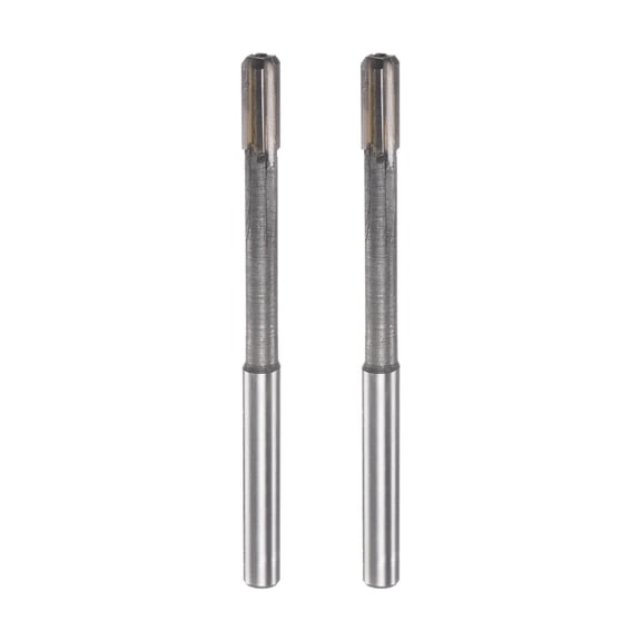 Uxcell 2 Pack 6.3mm H7 C1/K30 Tungsten Carbide Tip Straight Flutes Lathe Machine Chucking Reamers