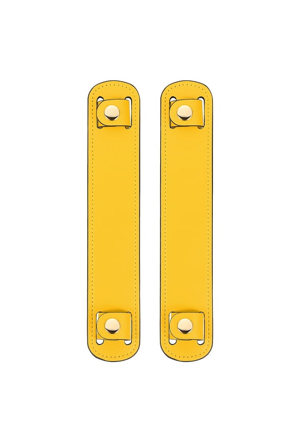 2 Pack 8.98x1.65 Inch Leather Shoulder Strap Pad, Strap Covers, Yellow