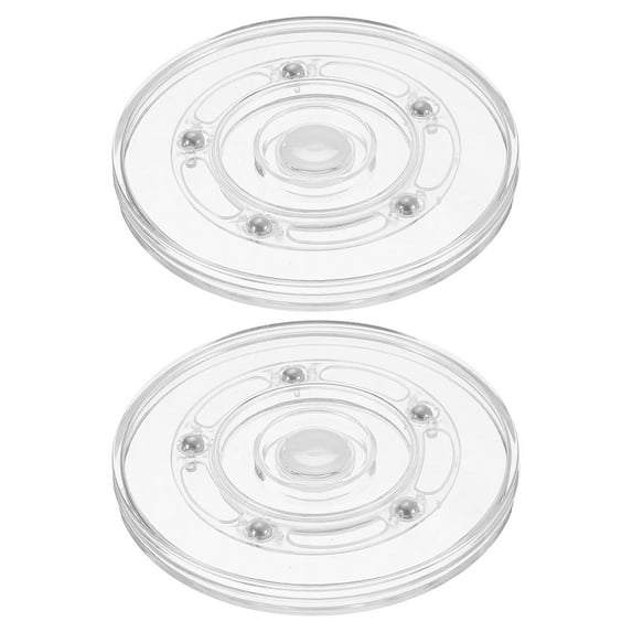 Uxcell 2 Pack Acrylic Lazy Susan Turntable, 4.5 Inch Clear Turntable Organizer Ball Bearing 360 Degree Rotating Tray for Spice Rack Table Cake Kitchen Pantry Decorating Bathrooms