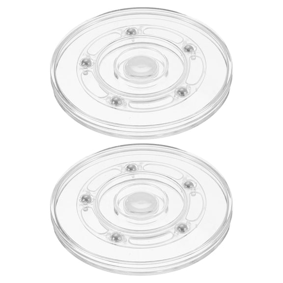 Uxcell 2 Pack Acrylic Lazy Susan Turntable, 4.5 Inch Clear Turntable Organizer Ball Bearing 360 Degree Rotating Tray for Spice Rack Table Cake Kitchen Pantry Decorating Bathrooms