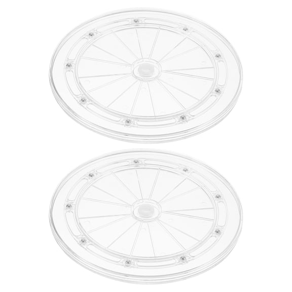 Uxcell 2 Pack Acrylic Lazy Susan Turntable, 9 Inch Clear Turntable Organizer Ball Bearing 360 Degree Rotating Tray for Spice Rack Table Cake Kitchen Pantry Decorating Bathrooms