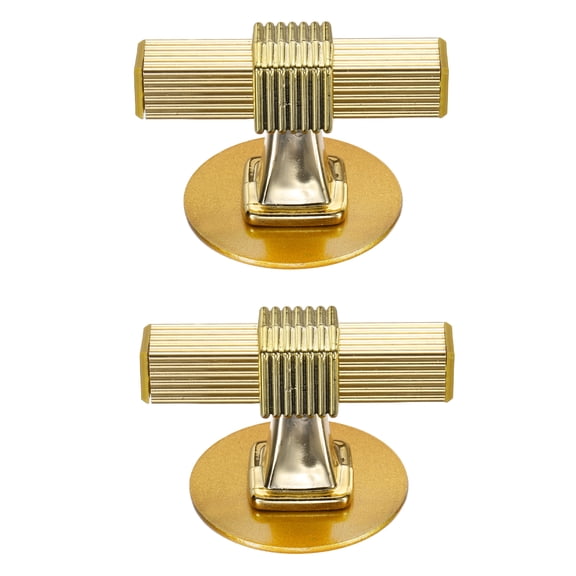 Uxcell 2 Pack Adhesive Cabinet Knobs, Stainless Steel Stick on Drawer Knobs, T Shaped Self-Stick Instant Cabinet Handle Pulls, Gold