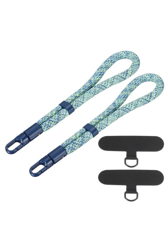 2 Pack Adjustable Cell Phone Lanyard Strap, Hand Wrist Strap Lanyard with Tether Tabs Cellphone Keychain Wrist for Smartphones Key Chain Women and Men, Blue/Green