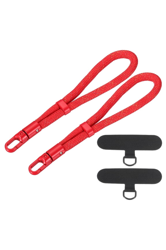 2 Pack Adjustable Cell Phone Lanyard Strap, Hand Wrist Strap Lanyard with Tether Tabs Cellphone Keychain Wrist for Smartphones Key Chain Women and Men, Dark Red
