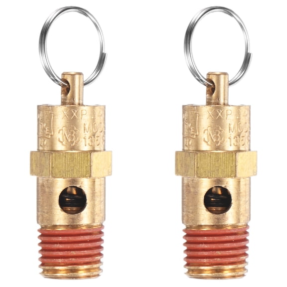 Uxcell 2-Pack Air Compressor Pressure Release Safety Valve, 1/4" NPT Male 135 PSI Brass Threaded Automatic Air Vent Valve