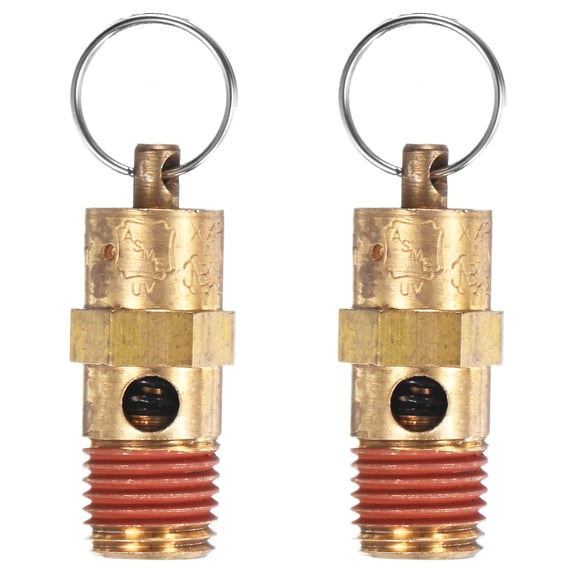 Uxcell 2-Pack Air Compressor Pressure Release Safety Valve, 1/4" NPT Male 270 PSI Brass Threaded Automatic Air Vent Valve