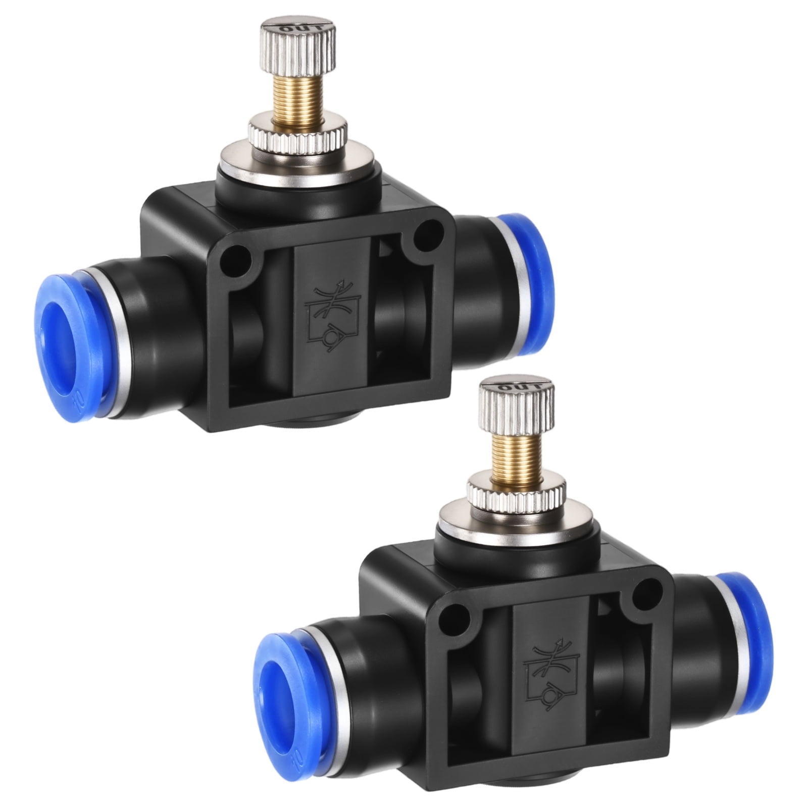 Uxcell 2-Pack Air Flow Control Valve with Push-to-Connect Fitting, 10mm ...