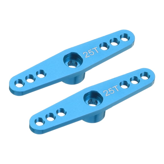 Uxcell 2 Pack Aluminum Servo Horn 25T Servo Horn Steering Double Arms 47mm Length Pale Blue Suitable for DIY RC Car/Boat/Airplanes Boat Model Accessories