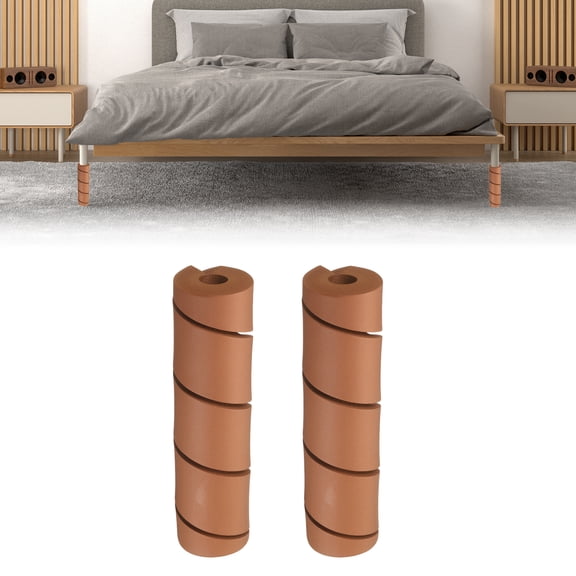 Uxcell 2 Pack Bed Frame Leg Covers, 0.6 Inch Non-Adhesive Bed Frame Toe Protectors, Adjustable Safety Foot Prevents Toe from Hitting Hard Chair Table Furniture Legs, Coffee