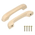 thumbnail image 1 of Uxcell 2 Pack Beech Wood 3.78" Hole Distance Cabinets Drawer Pulls Handles, Wood Color, 1 of 6