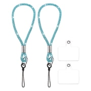 Uxcell 2 Pack Bling Wristlet Keychain, Full Rhinestone Wristlet Lanyard, Sparkly Replacement Lanyard with Tether Tab for Women, Phone Wallet, Credit Card Holder, Lake Blue