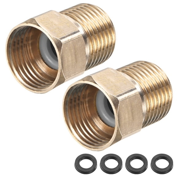 Uxcell 2-Pack Brass Check Valve, 1/2" Female to 1/2" Male Thread One Way Non-Return Backflow Preventer Valve [Gold]