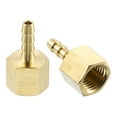 thumbnail image 1 of Uxcell 2 Pack Brass Hose Barb Fitting, 3/16" Bard x 1/4" NPT Female Hose Connector, 1 of 6