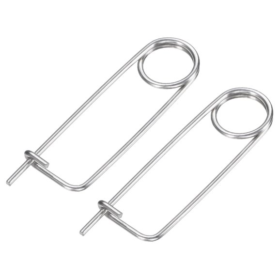 Uxcell 2-Pack Brooch Shape Cotter Safety Pin, M2x45mm Stainless Steel Pins Quick Lock Brooch Fastener Heavy Retainer Clips