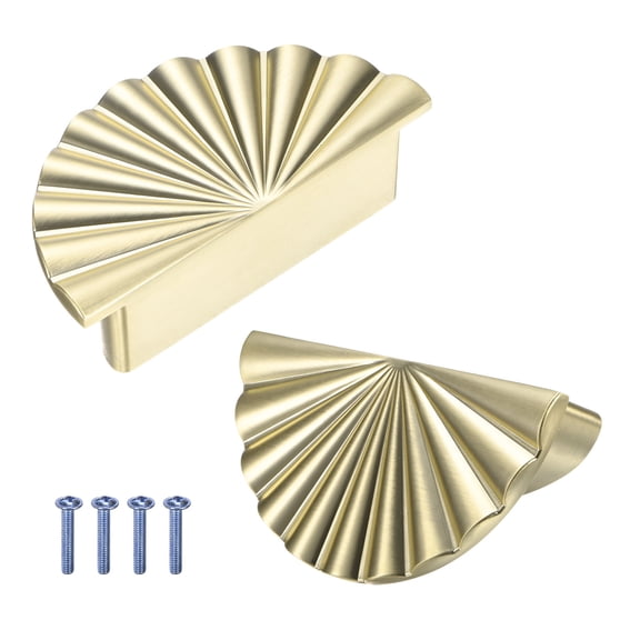 Uxcell 2-Pack Brushed Cabinet Knobs, 3.5" Half Moon Modern Zinc Alloy Knobs Handles [Brush Bronze]