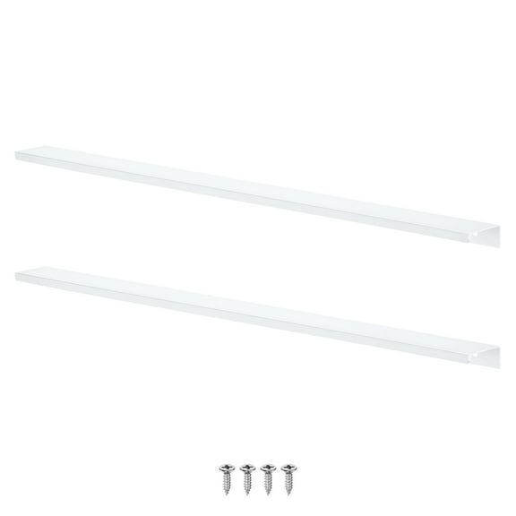 Uxcell 2-Pack Cabinets Drawers Edge Pulls, 15.75" Aluminum Drawer Edge Pulls Concealed Tab Handle [Silver Tone]