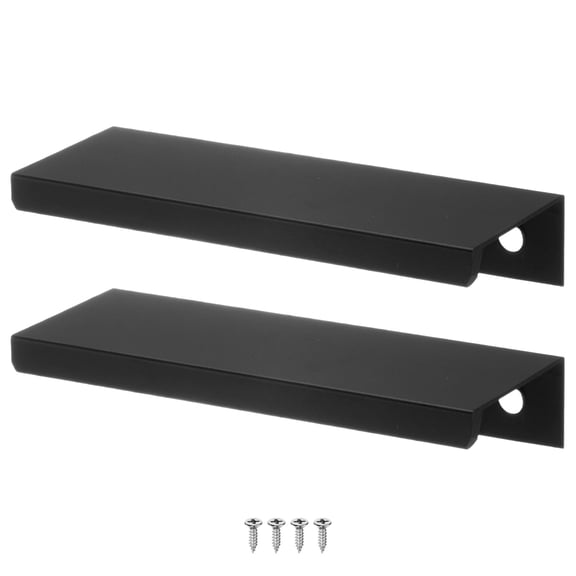 Uxcell 2 Pack Cabinets Drawers Edge Pulls 3.15" Aluminum Drawer Edge Pulls Concealed Tab Handle Matte Black