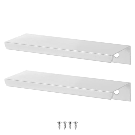 Uxcell 2-Pack Cabinets Drawers Edge Pulls, 3.94" Aluminum Drawer Edge Pulls Concealed Tab Handle [Silver Tone]