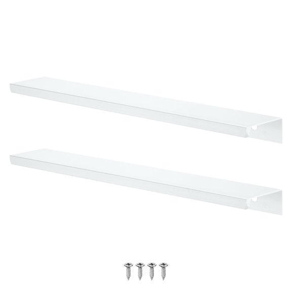 Uxcell 2 Pack Cabinets Drawers Edge Pulls 7.87" Aluminum Drawer Edge Pulls Concealed Tab Handle Silver Tone