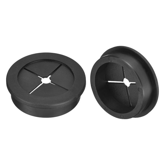 Uxcell 2 Pack Cable Cord Grommet, 1-9/16 Inch Desk Grommet Flexible Rubber Grommets, Black