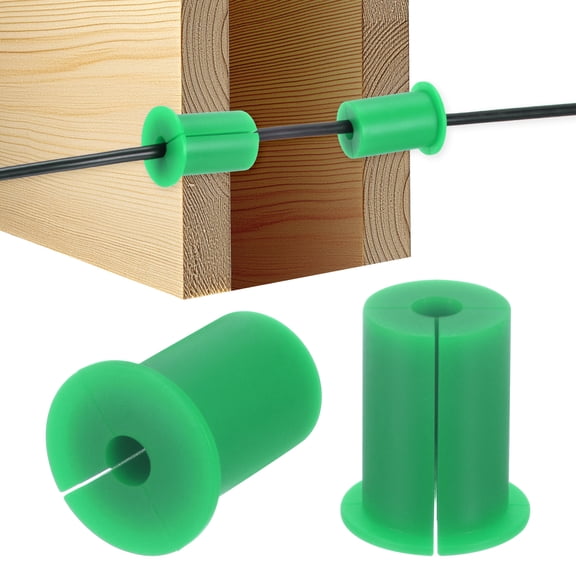 Uxcell 2Pcs Cable Routing Kit for 1" Wall Hole 1.5" Length Wall Grommet Green