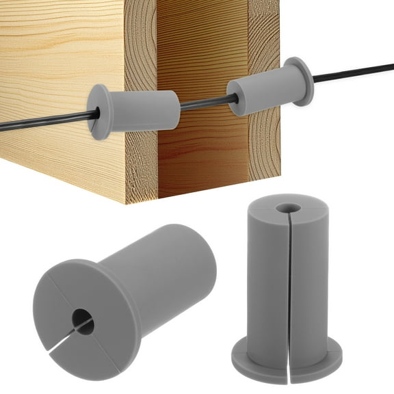 Uxcell 2Pcs Cable Routing Kit for 1" Wall Hole 2.05" Length Wall Grommet Grey