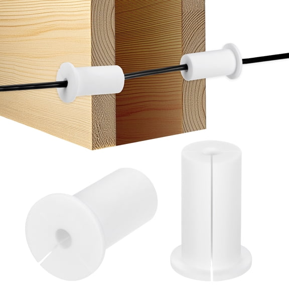 Uxcell 2Pcs Cable Routing Kit for 1" Wall Hole 2.05" Length Wall Grommet White
