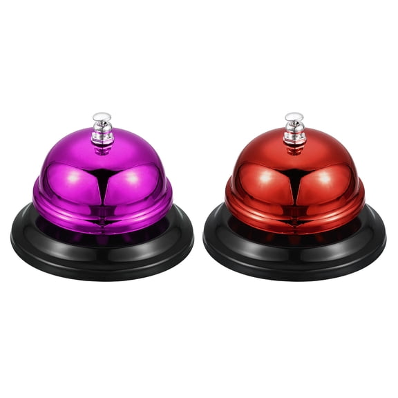 Uxcell 2 Pack Call Bell, 85mm/3.35" Desk Bell Service Dinner Bell(Rose Red+Red)