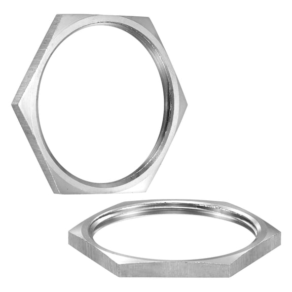 Uxcell 2-Pack Cast Pipe Fitting Hex Locknut, NPT2 Female Thread Stainless Steel Hex Locking Nut