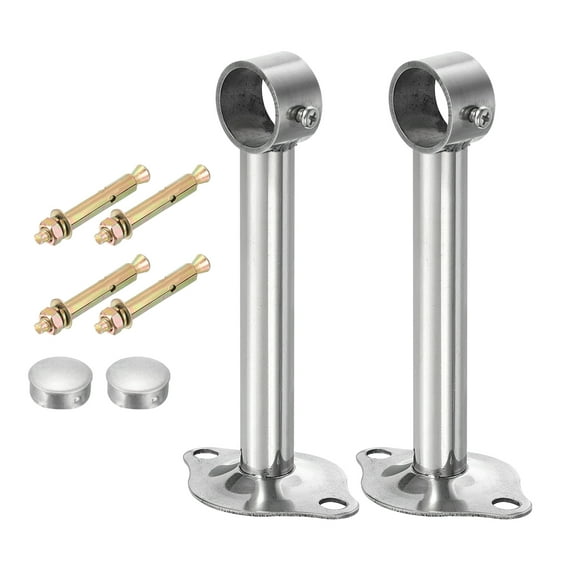 Uxcell 2 Pack Ceiling Mount Curtain Rod Bracket, 25x150mm Stainless Steel Rod Holders