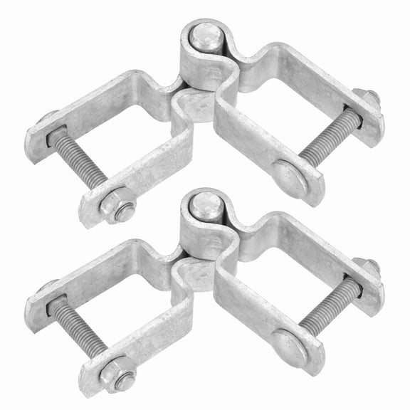 Uxcell 2 Pack Chain Link Fence Gate Post Hinge, 1-1/2" x 1-1/2" Galvanized Steel Chain Link Fence Post Hinges Heavy Duty Gate Frame Hinge with Bolts and Nuts for Outside Square Pipe