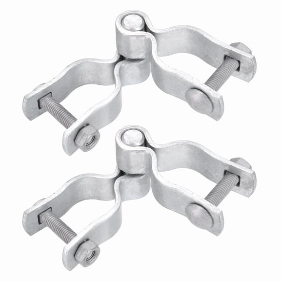 Uxcell 2 Pack Chain Link Fence Gate Post Hinge, 1-1/4" Galvanized Steel Chain Link Fence Post Hinges Heavy Duty Gate Frame Hinge with Bolts and Nuts for Outside Round Pipe