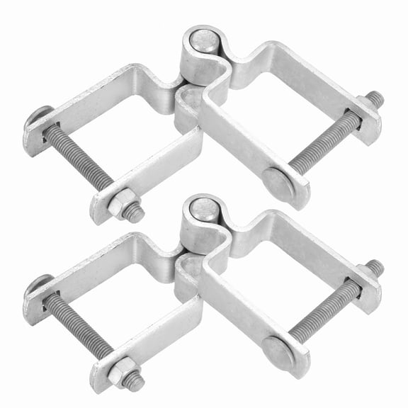 Uxcell 2 Pack Chain Link Fence Gate Post Hinge, 2" x 2" Galvanized Steel Chain Link Fence Post Hinges Heavy Duty Gate Frame Hinge with Bolts and Nuts for Outside Square Pipe