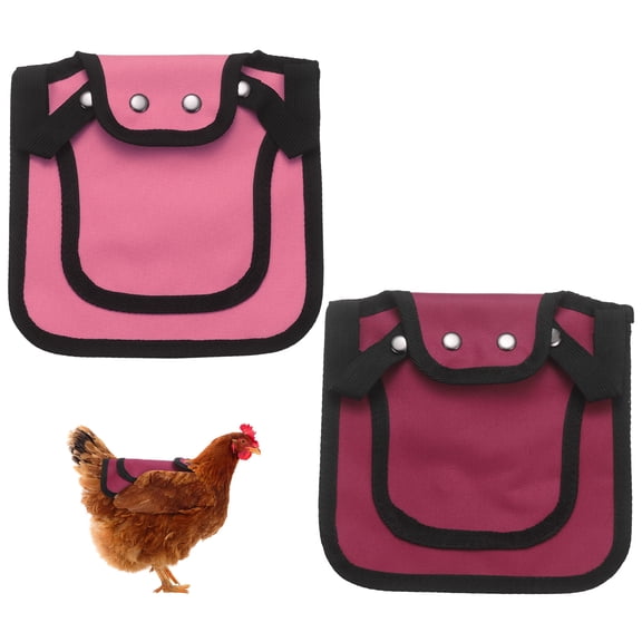 Uxcell 2-Pack Chicken Saddle for Hens, 9.8 Inch Canvas Chicken Apron Back Protector with Adjustable Strap for Hens [Burgundy/Magenta]