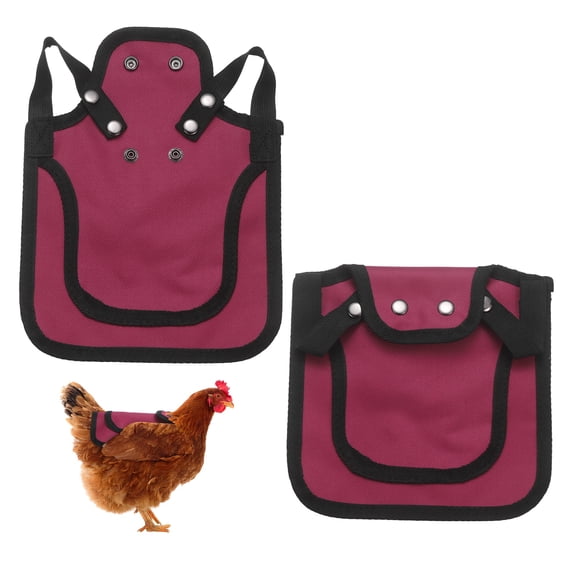 Uxcell 2-Pack Chicken Saddle for Hens, 9.8 Inch Canvas Chicken Apron Back Protector with Adjustable Strap for Hens [Burgundy]