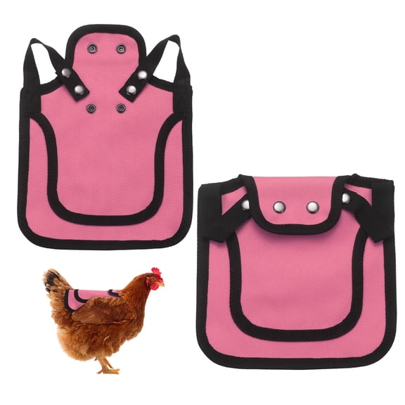 Uxcell 2-Pack Chicken Saddle for Hens, 9.8 Inch Canvas Chicken Apron Back Protector with Adjustable Strap for Hens [Magenta]