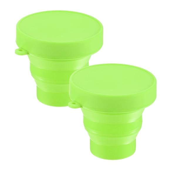 Uxcell 2 Pack Collapsible Travel Cup, 5.7oz(170ml) Silicone Portable Foldable Water Cup Bottle [Green]