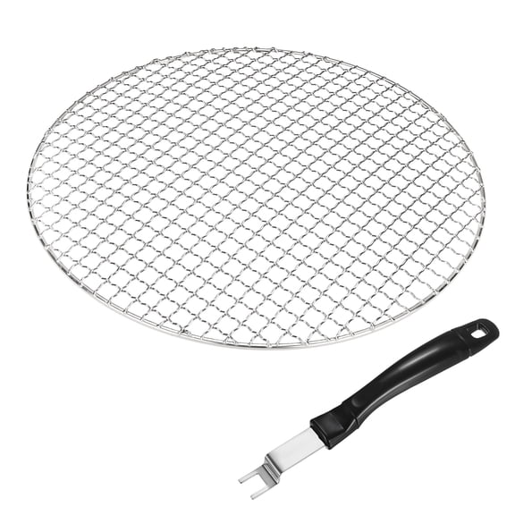 Uxcell 2-Pack Cooling Rack, 13" Round 304 Stainless Steel Baking Rack with Grill Grate Lifter Gripper [Silver Tone]