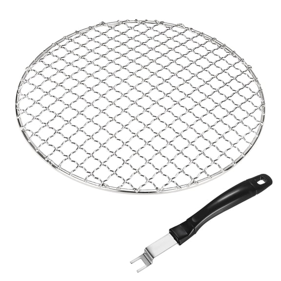 Uxcell 2-Pack Cooling Rack, 8.7" Round 201 Stainless Steel Baking Rack with Grill Grate Lifter Grippers [Silver Tone]