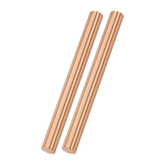 Uxcell 2-Pack Copper Round Rod 10mm x 100mm T2 Copper Stock