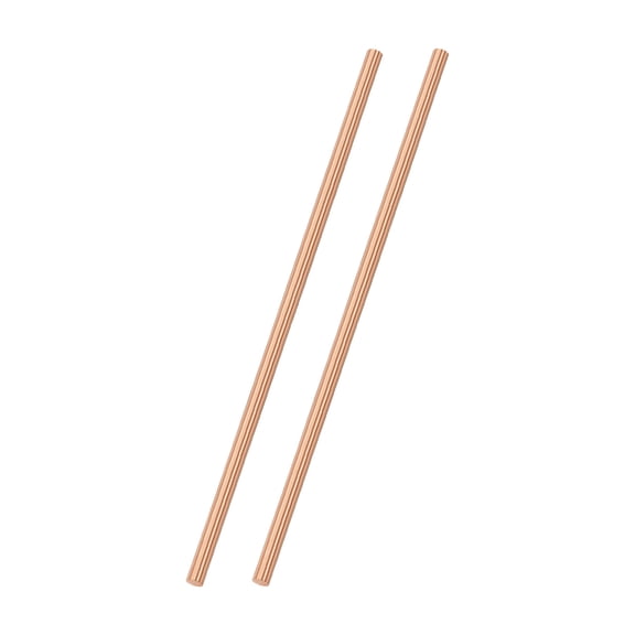 Uxcell 2-Pack Copper Round Rod 6mm x 200mm T2 Copper Stock