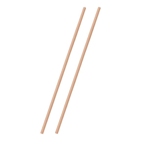 Uxcell 2-Pack Copper Round Rod 6mm x 300mm T2 Copper Stock