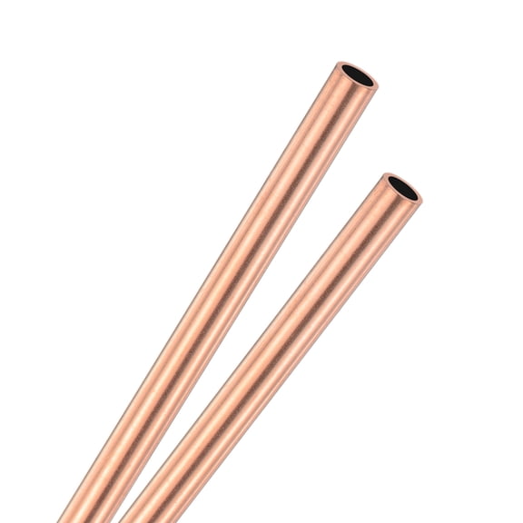Uxcell 2-Pack Copper Round Tube, 5mm OD 0.5mm Thick 330mm Length Straight Pipe Tubing