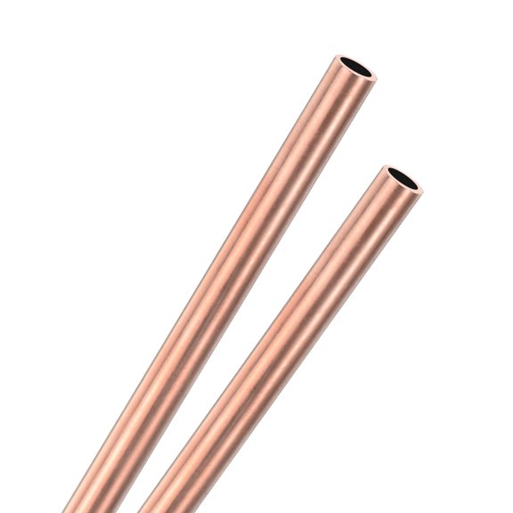 Uxcell 2-Pack Copper Round Tube, 6mm OD 0.5mm Thick 330mm Length Straight Pipe Tubing